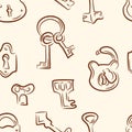 doodle keys .Seamless pattern. Vector