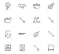 Doodle Kitchen accessories icons set
