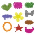Doodle label multicolor differnt shape icon set vector