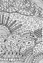 Doodle landscape - coloring page for adults. Fantastic psychedelic artwork. Vector illustratoin Royalty Free Stock Photo