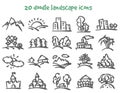 Doodle landscape icons