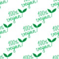 Doodle lettering vegan seamless doodle pattern