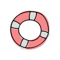 Doodle Lifebuoy. hand drawn of a Lifebuoy isolated on a white background. Vector illustration sticker, icon, design