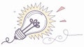 Doodle Light Bulb: Brainstorming & Insight, vector design Generative AI Royalty Free Stock Photo
