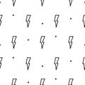 Doodle lightning seamless vector pattern.