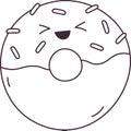 Doodle Line Doughnut Laughing Character Royalty Free Stock Photo