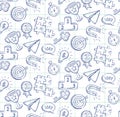 Doodle line drawing seamless pattern - vector eps8