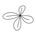 Doodle line floral drawing. Vector illustration