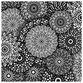 Doodle line, pile and complicated flower mandalas, abstract