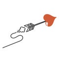 doodle love arrow icon Royalty Free Stock Photo