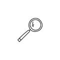 Doodle magnifying loupe hand drawn icon