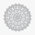 Doodle mandala line art vector. Mandala coloring page pattern design. Kids coloring page vector. Flower mandala circular line art