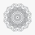 Doodle mandala on a white background. Mandala pattern in Arabian style. Floral mandala line art illustration. Decoration mandala Royalty Free Stock Photo