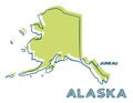 Doodle map of Alaska state of USA