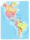 Doodle Map of the American Continent Royalty Free Stock Photo