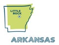 Doodle map of Arkansas state of USA