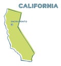 Doodle map of California state of USA Royalty Free Stock Photo