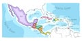 Doodle Map of Central America and Mexico Royalty Free Stock Photo