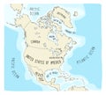 Doodle Map of North America Royalty Free Stock Photo