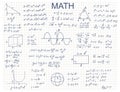 Doodle Math Algebra Concept Contour Linear Style. Vector