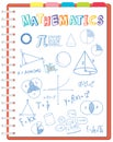 Doodle math formula on notebook page