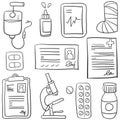 Doodle of medical element hand draw Royalty Free Stock Photo