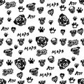 Doodle Mops Dog Seamless Pattern Royalty Free Stock Photo