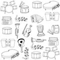 Doodle music element with hand draw Royalty Free Stock Photo
