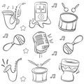 Doodle music element hand draw Royalty Free Stock Photo