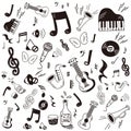 Doodle music icon set Royalty Free Stock Photo