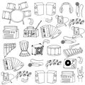 Doodle of music icons set Royalty Free Stock Photo