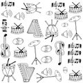 Doodle of music set with hand draw Royalty Free Stock Photo