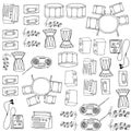 Doodle of music tools pack hand draw Royalty Free Stock Photo