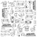 Doodle of music tools variation Royalty Free Stock Photo