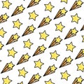 Doodle nice shooting star art background