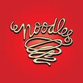 Doodle noodle lettering Royalty Free Stock Photo
