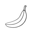 Doodle not peeled banana Royalty Free Stock Photo