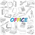 Doodle office elements Royalty Free Stock Photo