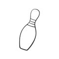 Doodle of one bowling pin Royalty Free Stock Photo