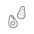 Doodle outline avocado icon.