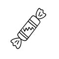 Doodle outline candy, hand drawn fun vector illustration