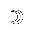 Doodle outline moon icon.