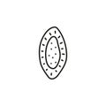 Doodle outline traditional Karelian pie. Royalty Free Stock Photo