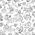 Doodle pattern sea Royalty Free Stock Photo