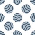 Doodle pebble seamless pattern on white background