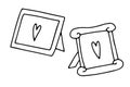 Doodle Photo Frame with cute hearts set