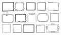 Doodle picture frame. Hand drawn vintage sketchy shape. Vector collection Royalty Free Stock Photo