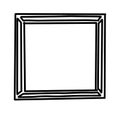 Doodle picture frame. Hand drawn vintage sketchy shape. Vector collection Royalty Free Stock Photo