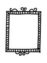Doodle picture frame. Hand drawn vintage sketchy shape. Vector collection Royalty Free Stock Photo
