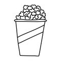 Doodle picture of popcorn. Hand drawn vector illustration Royalty Free Stock Photo